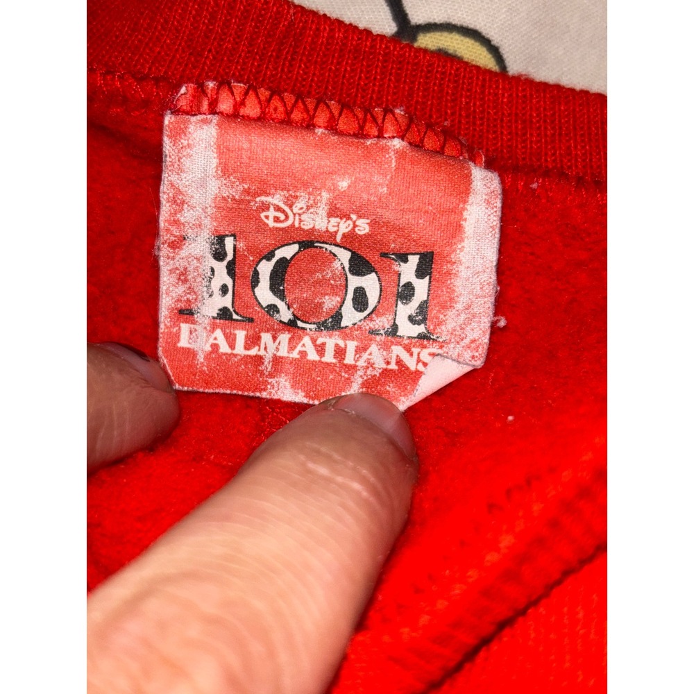 Vintage Disney 101 Dalmatians Baby Romper Red Colorblock Fleece 24 Months 90s - Picture 3 of 4
